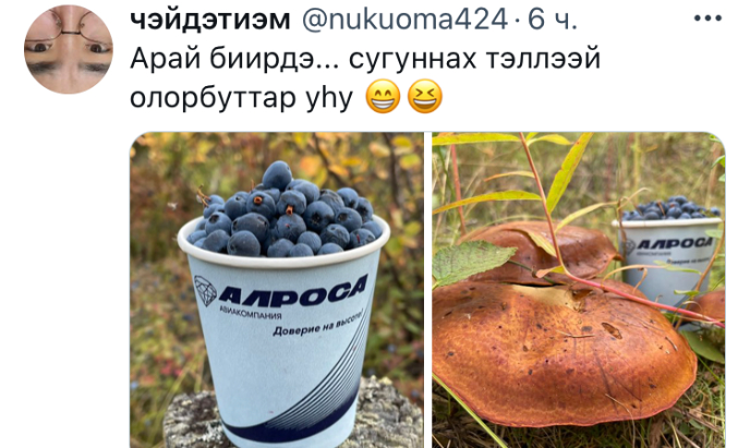 Пользователи якутского твиттера делятся дарами дикой природы.